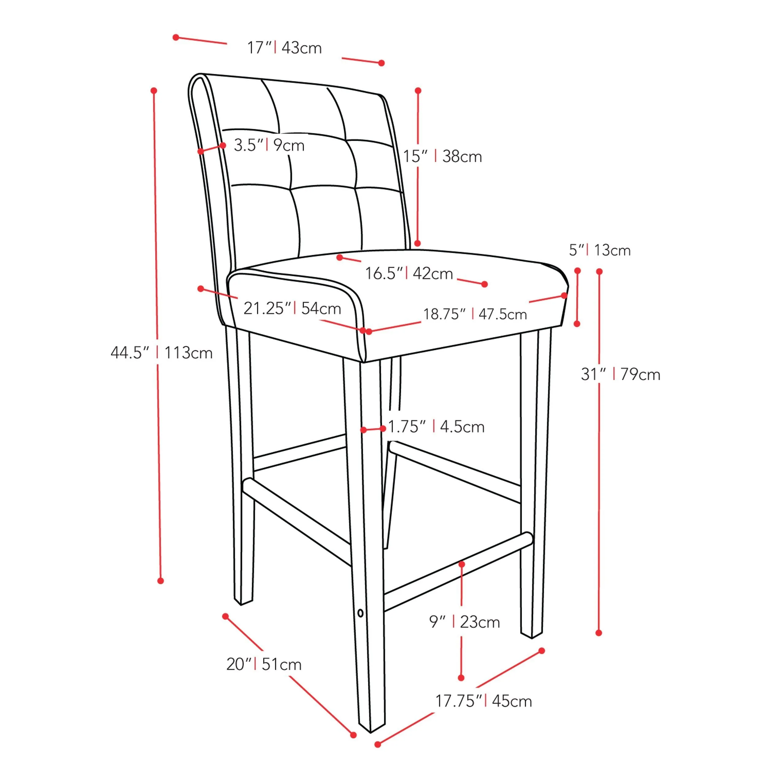 Brown Bar Stool, Bar Height