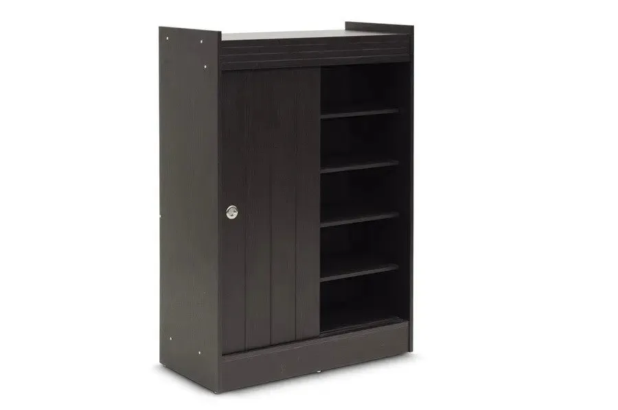 Espresso Shoe-Rack Cabinet