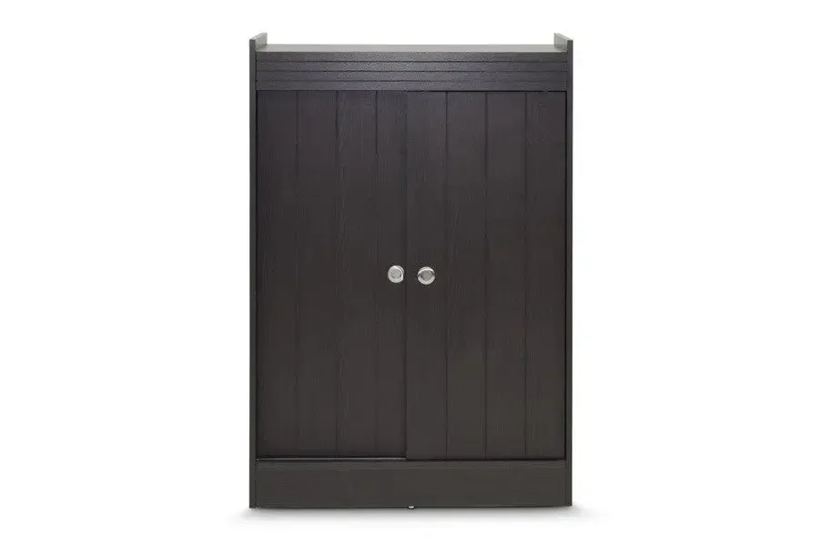 Espresso Shoe-Rack Cabinet