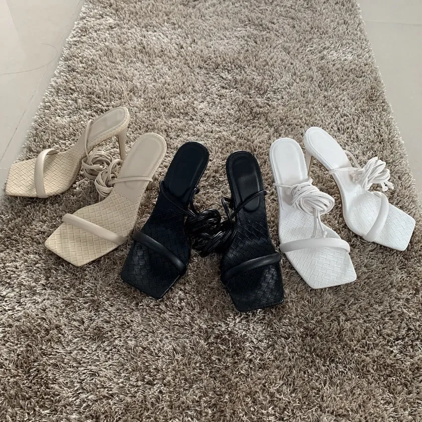 New Style Square Toe Large Size Fashion Word With Straps Hollow Out Roman Sandals